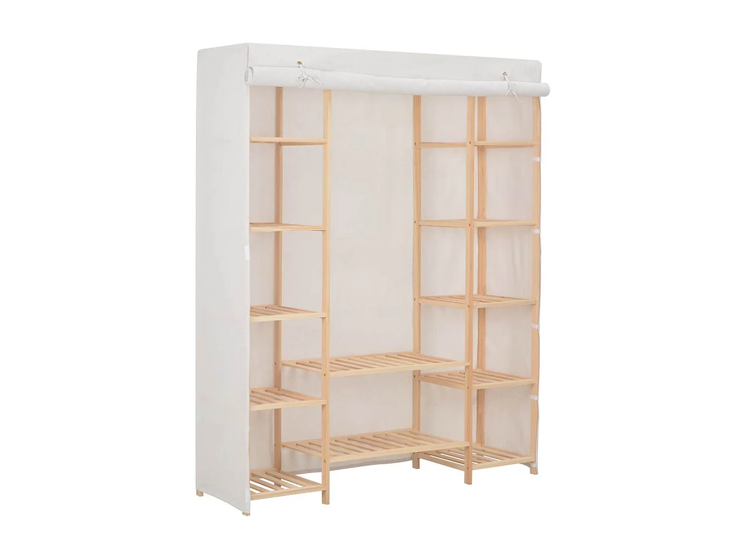 Garde-robe Blanc 135 x 40 x 170 cm Tissu