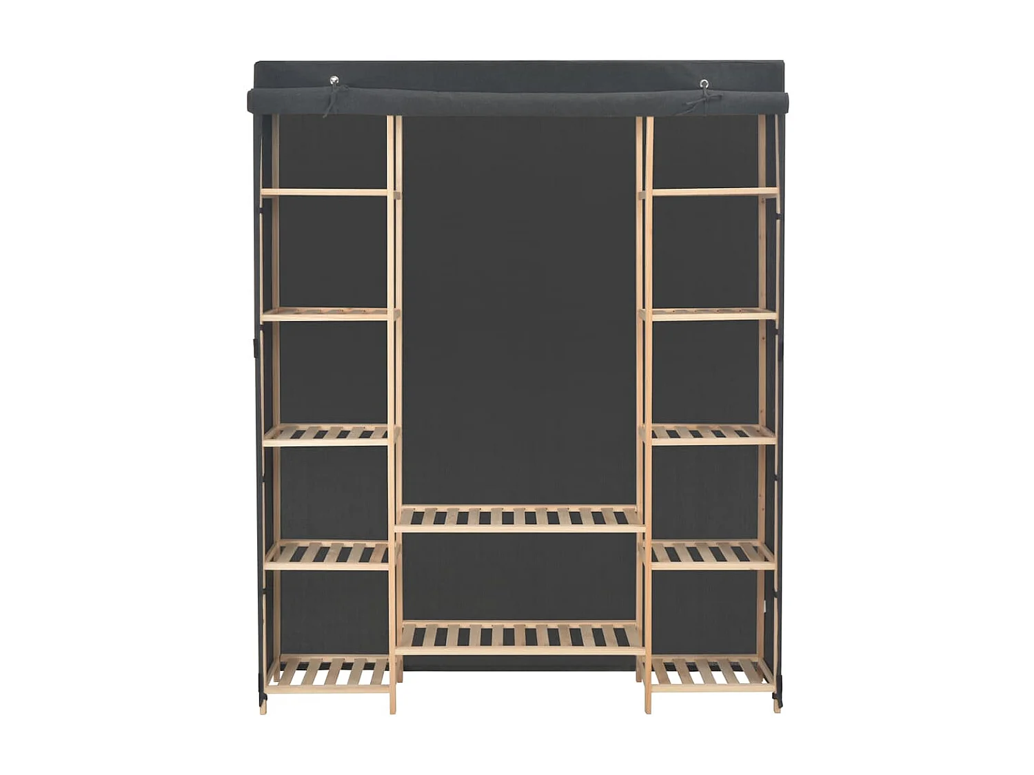 Kledingkast 135x40x170 cm stof grijs