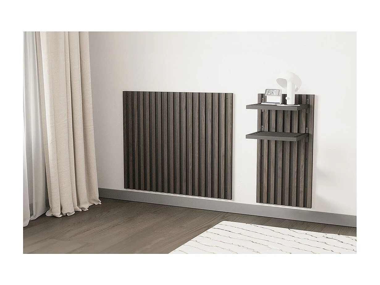 Toulon wandpaneel hoofdbord en nachtkastje mocca.