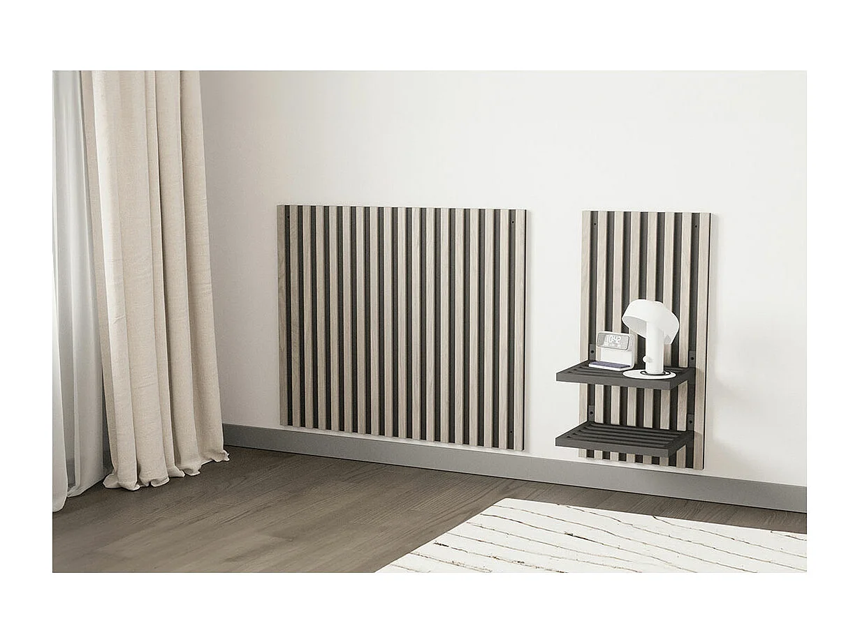 Toulon panneau mural tête de lit et table de nuit whitewash.