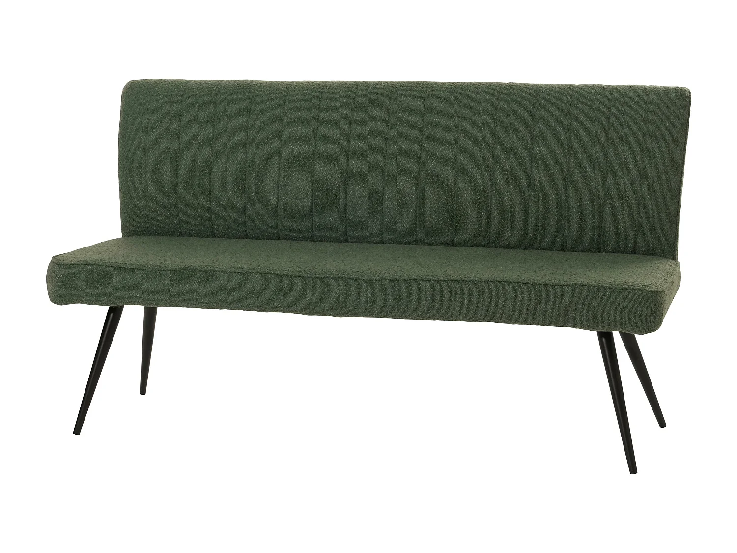 Panca MCW-K16, panca per sala da pranzo imbottita, schienale stoffa/tessuto bouclè metallo 160cm ~ verde