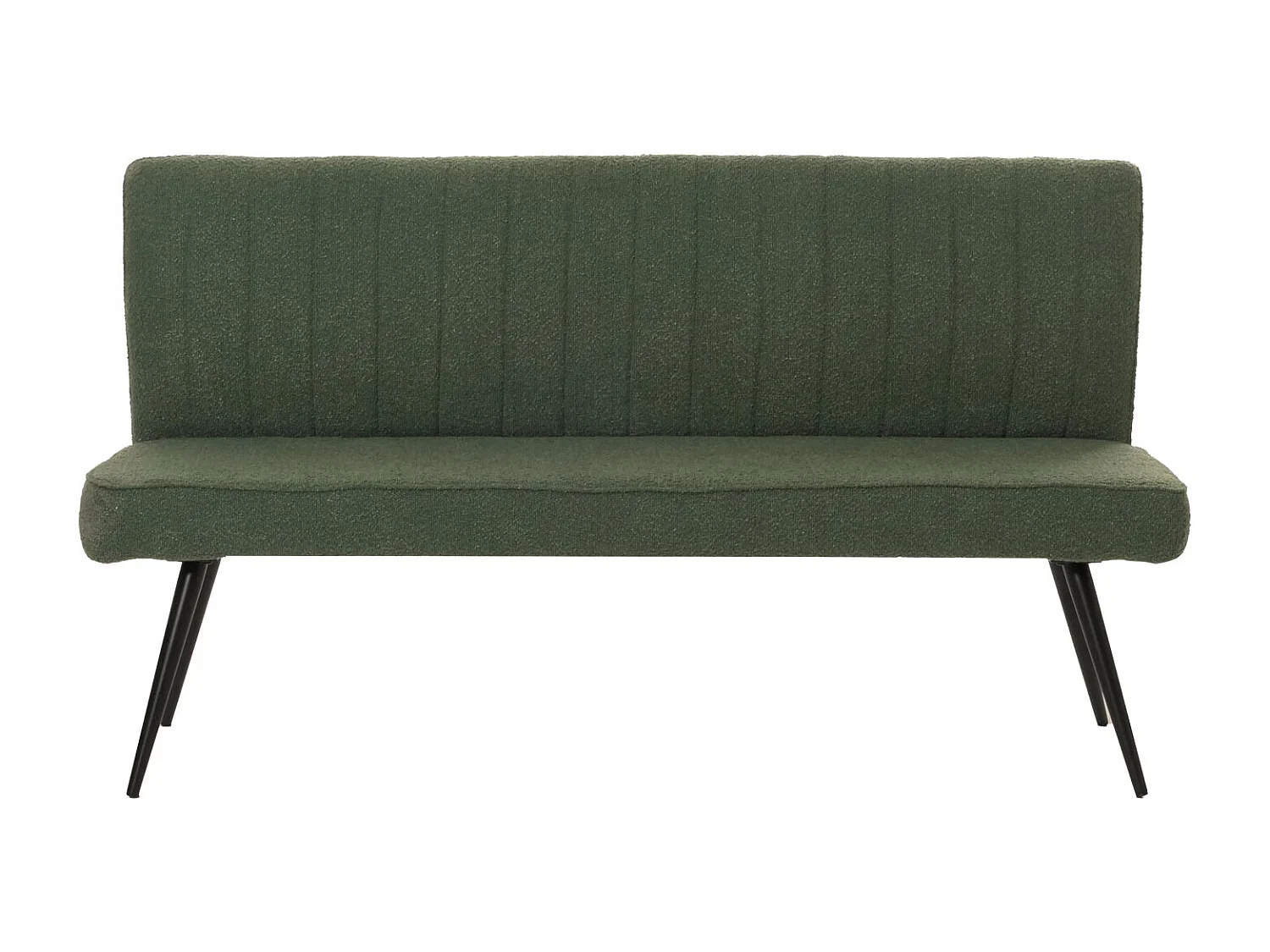 Panca MCW-K16, panca per sala da pranzo imbottita, schienale stoffa/tessuto bouclè metallo 160cm ~ verde