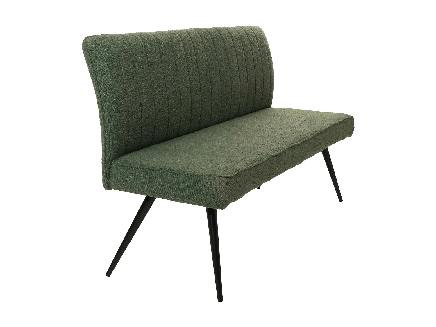 Panca MCW-K16, panca per sala da pranzo imbottita, schienale stoffa/tessuto bouclè metallo 160cm ~ verde