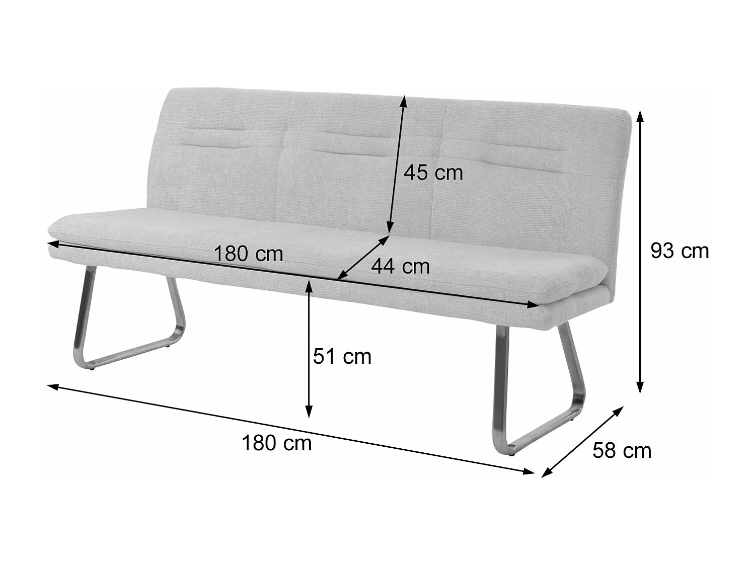 Asiento corrido MCW-H70,  marrón-café