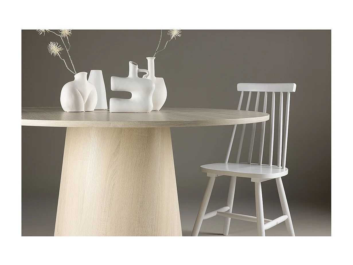 Lanzo eetkamertafel Ø120 cm whitewash.