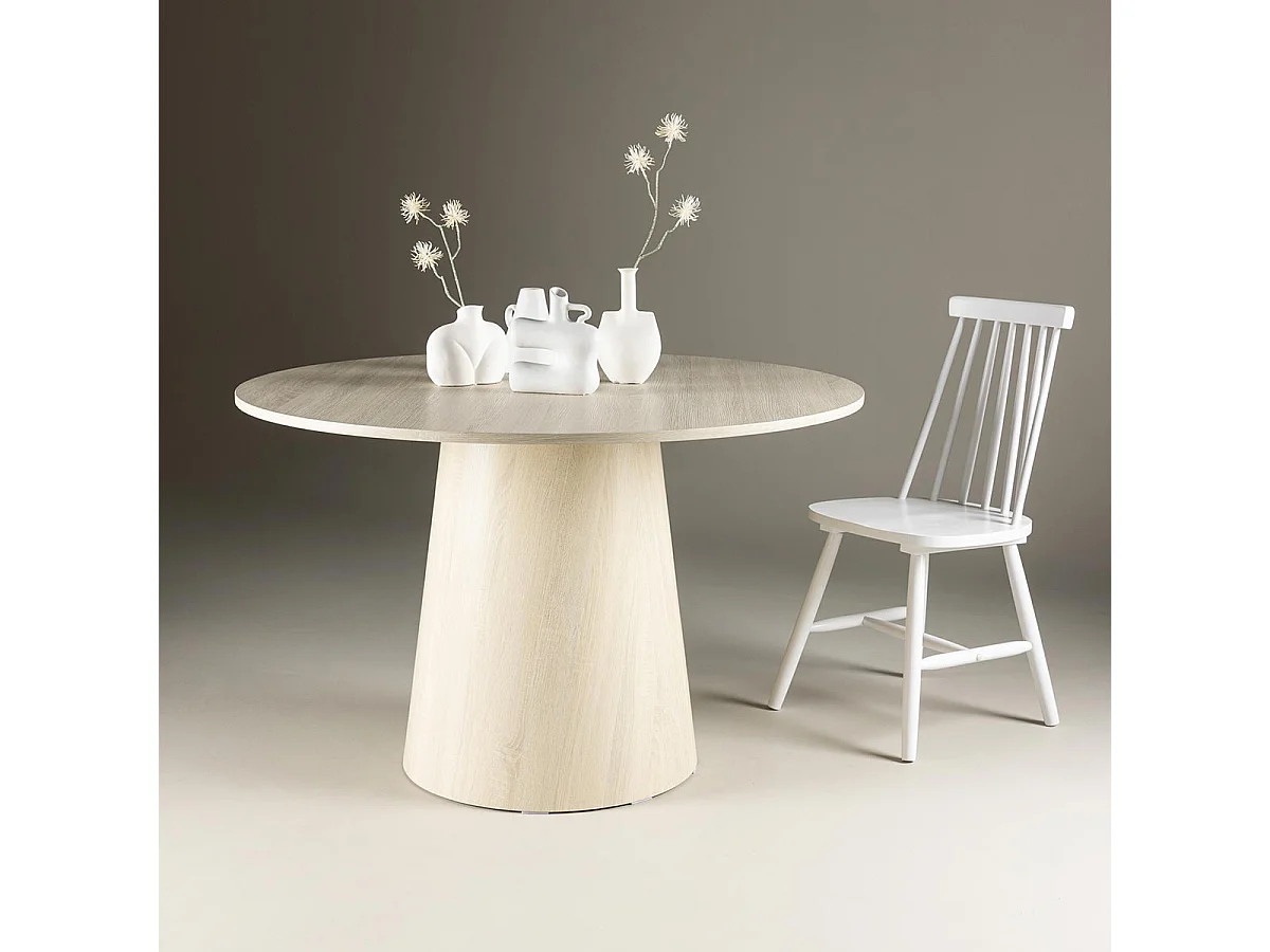 Table à Manger Ronde "Lanzo" 120cm Naturel