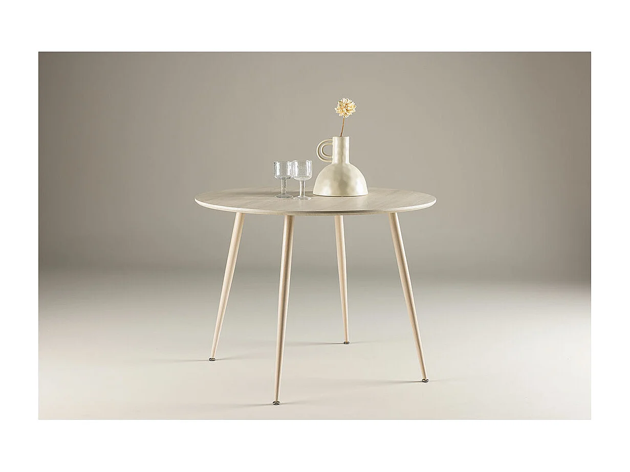 Plaza eetkamertafel Ø100 cm whitewash.