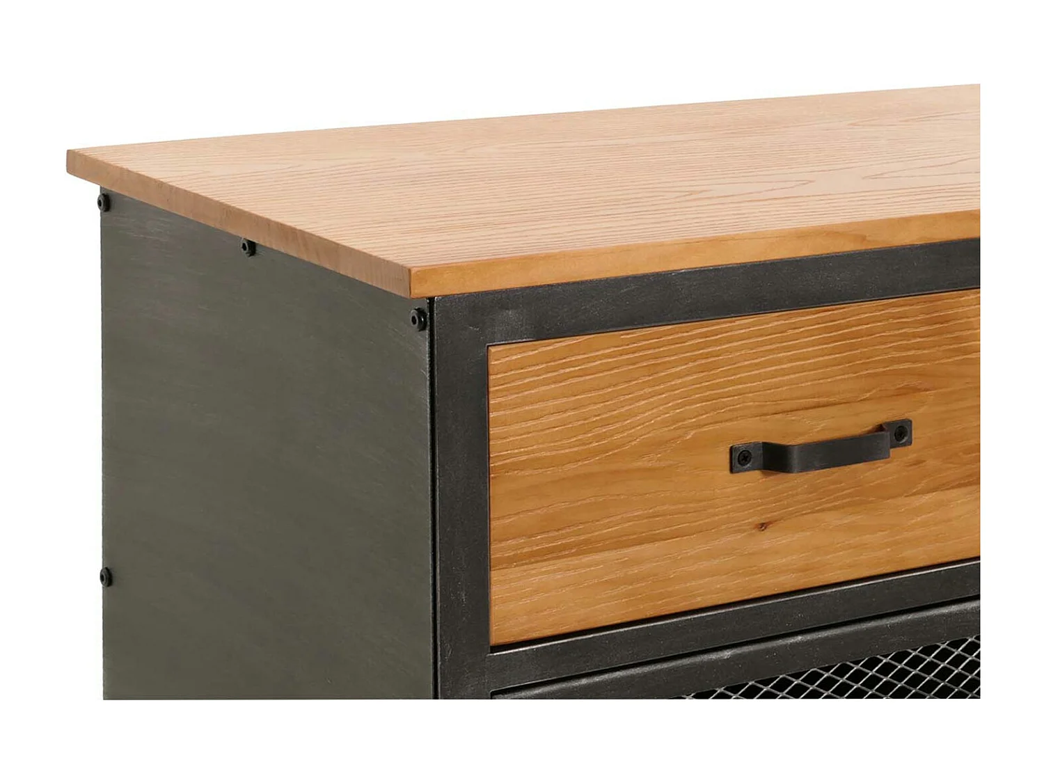 Commode MCW-N28,  noir, naturel