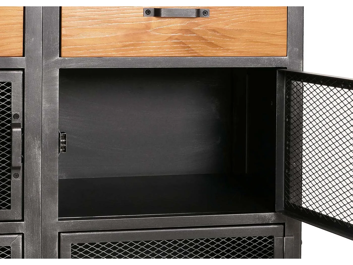 Commode MCW-N28,  noir, naturel