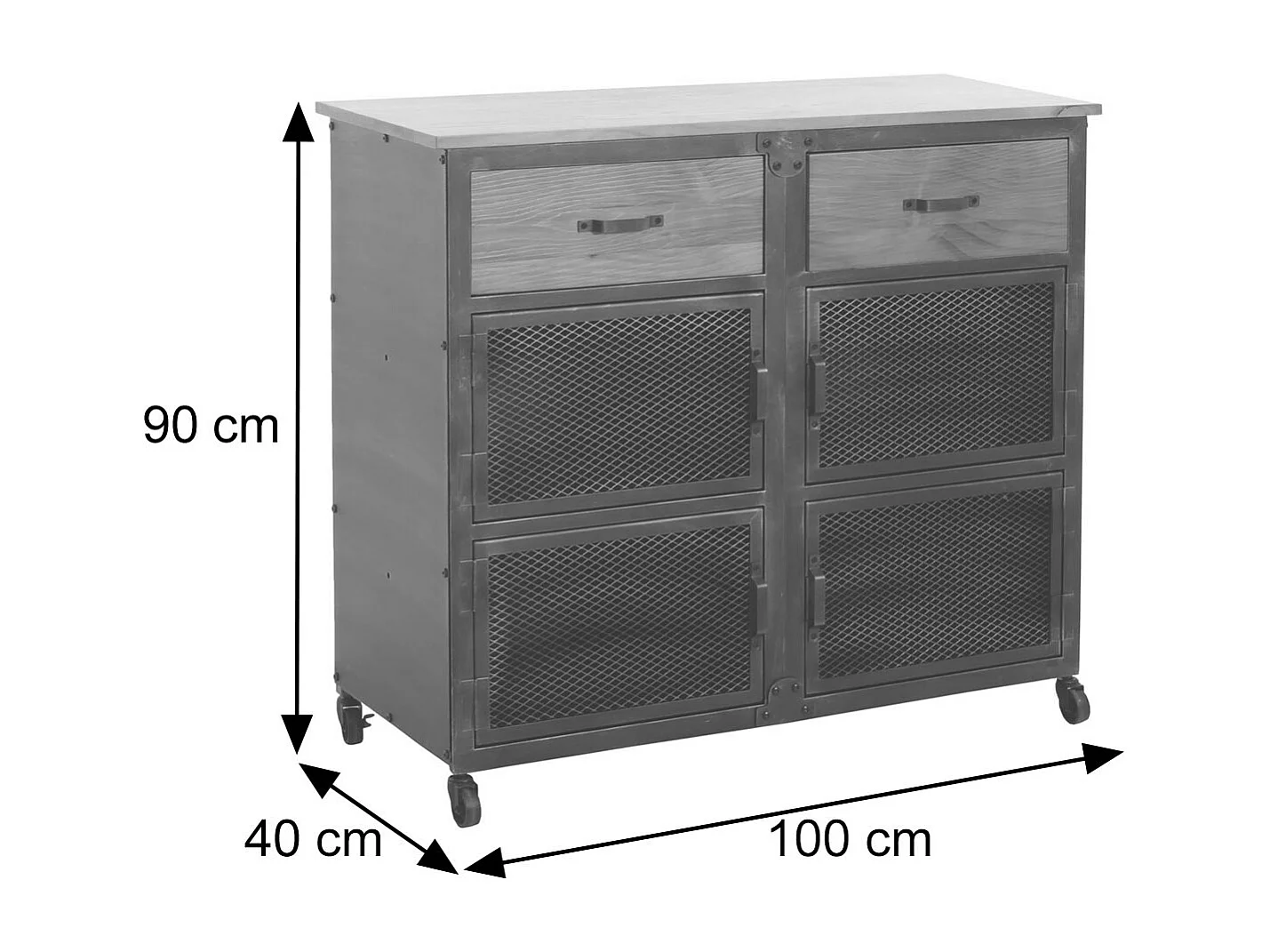 Cómoda MCW-N28,  preto, castanho