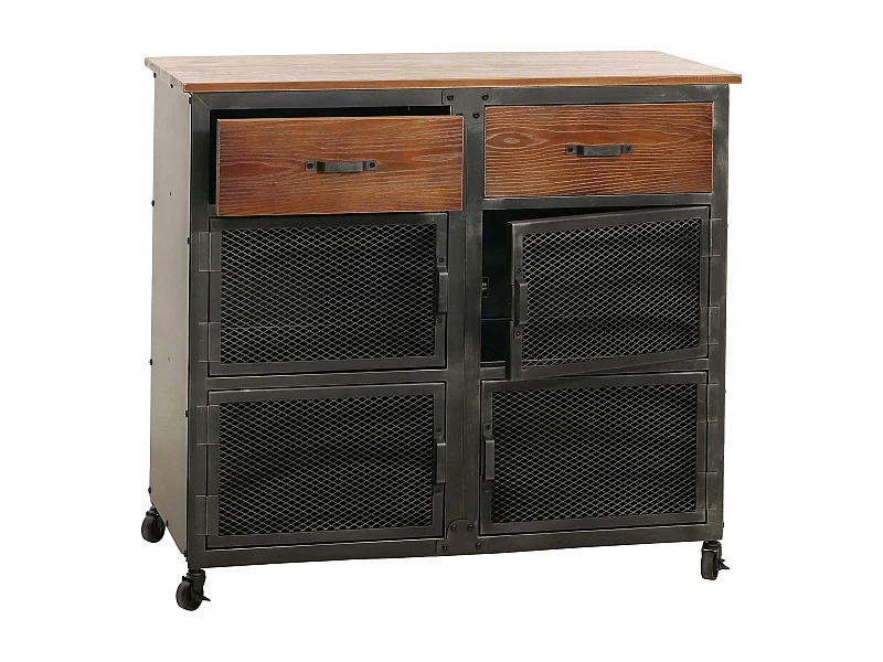 Commode MCW-N28,  noir, marron