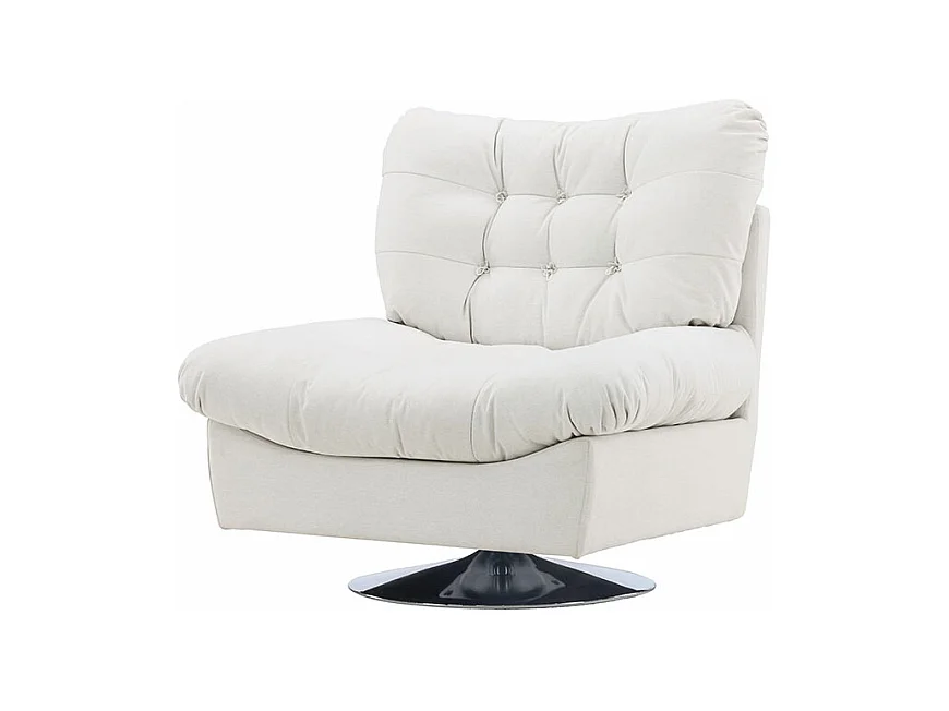 Fauteuil Design "Florens" 108cm Blanc Cassé