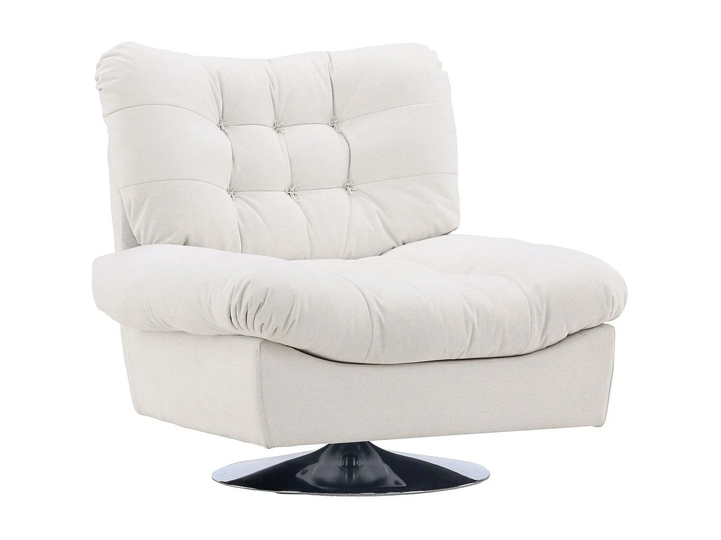 Fauteuil Design "Florens" 108cm Blanc Cassé