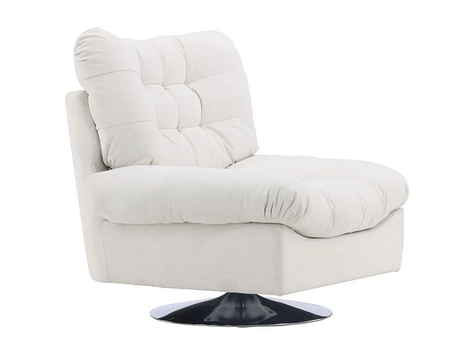 Fauteuil Design "Florens" 108cm Blanc Cassé