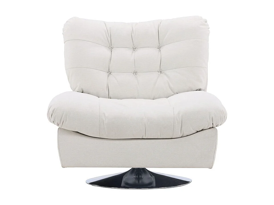 Fauteuil Design "Florens" 108cm Blanc Cassé