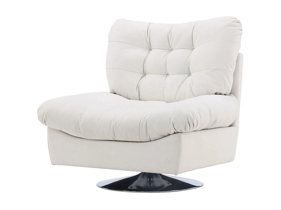 Fauteuil Design "Florens" 108cm Blanc Cassé