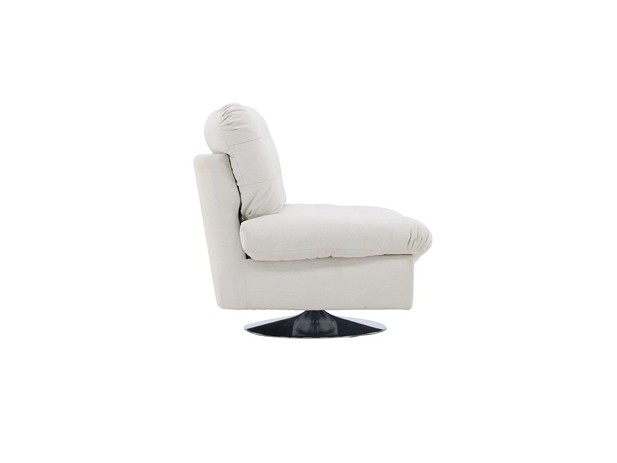 Fauteuil Design "Florens" 108cm Blanc Cassé