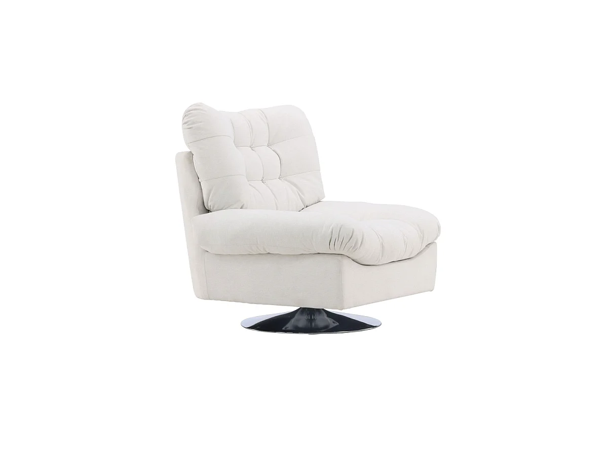 Fauteuil Design "Florens" 108cm Blanc Cassé