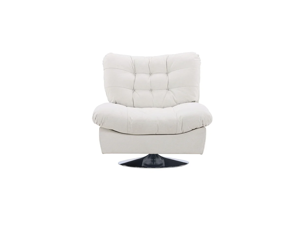 Fauteuil Design "Florens" 108cm Blanc Cassé