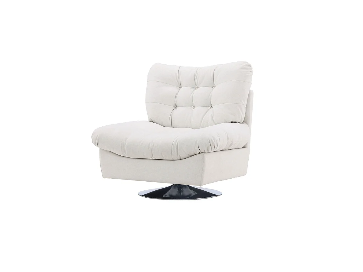 Fauteuil Design "Florens" 108cm Blanc Cassé