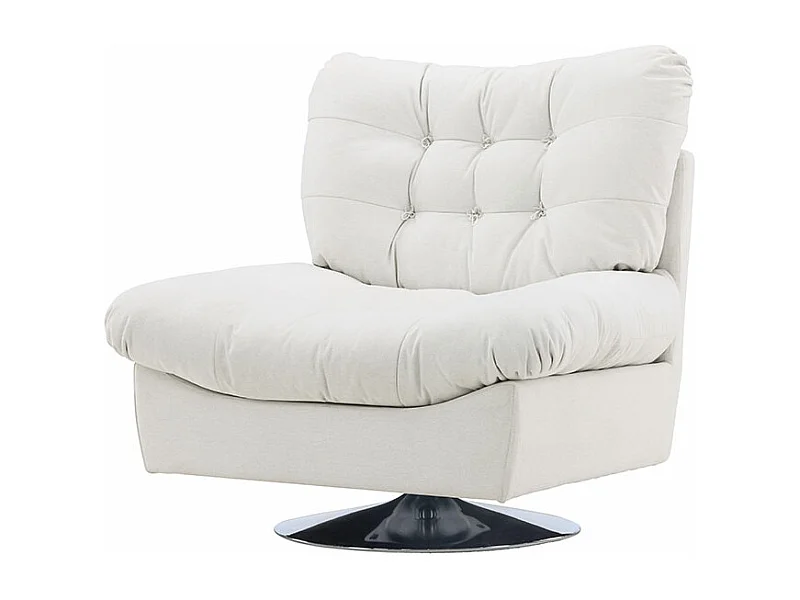 Fauteuil Design "Florens" 108cm Blanc Cassé