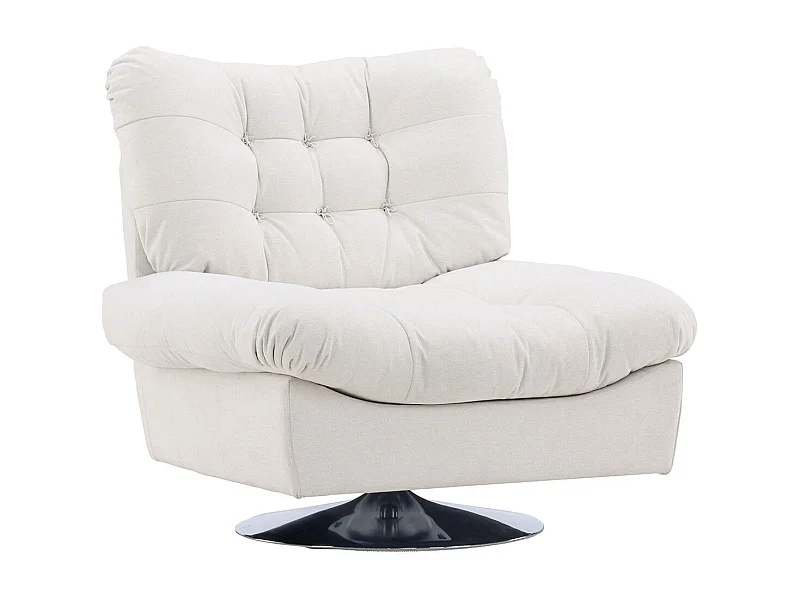 Fauteuil Design "Florens" 108cm Blanc Cassé