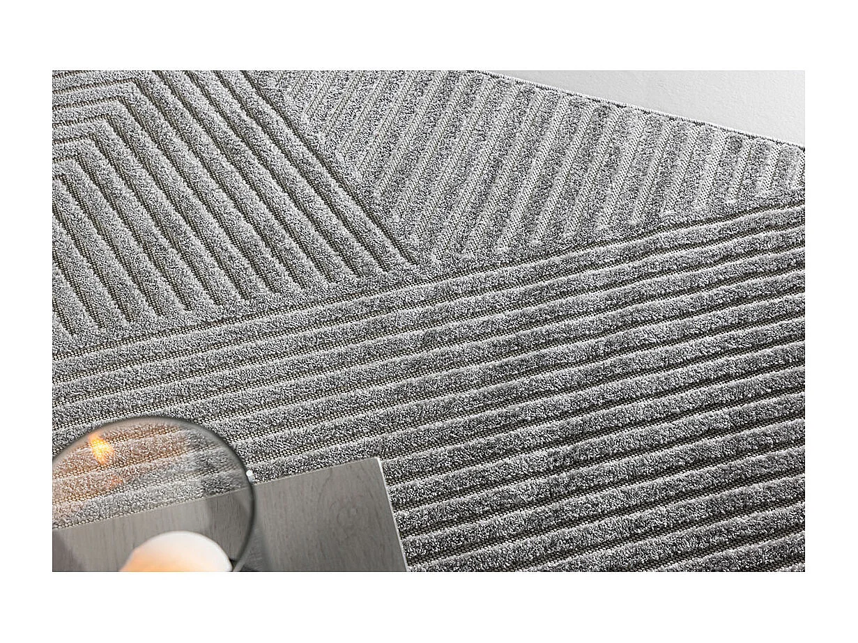 Tapis Déco "Aron Solar" 240x340cm Gris