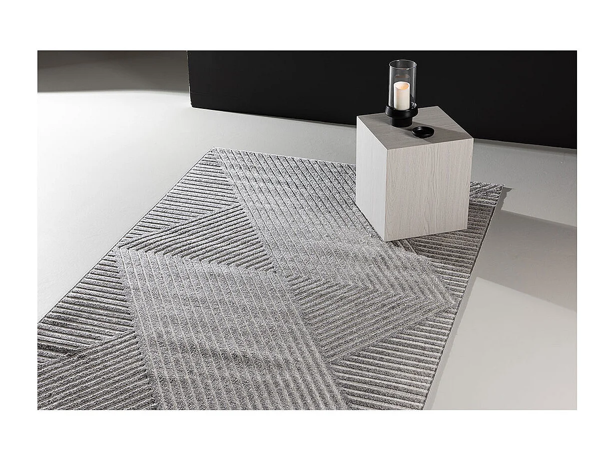 Tapis Déco "Aron Solar" 240x340cm Gris