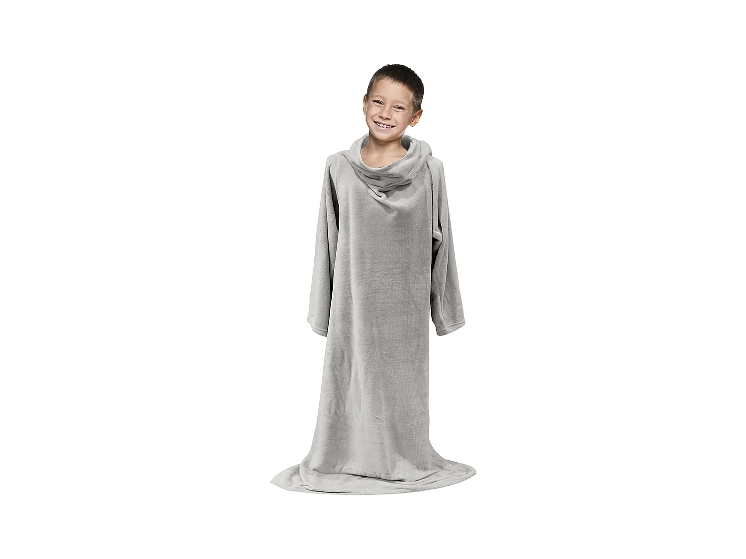Plaid A Manches Enfant Gris 140x100cm Gris