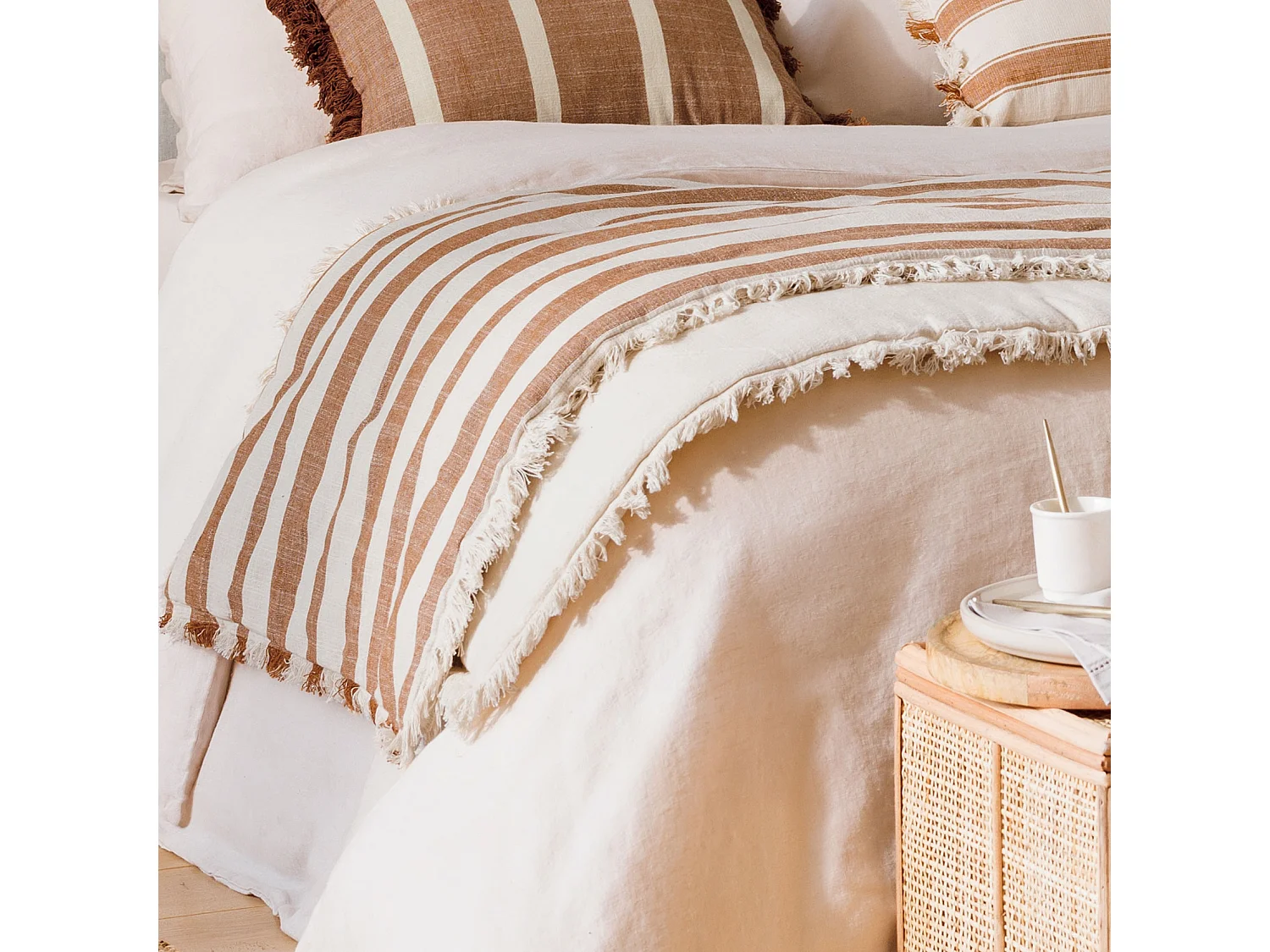 Matelas de Sol Déco "Rivi" 60x180cm Ivoire