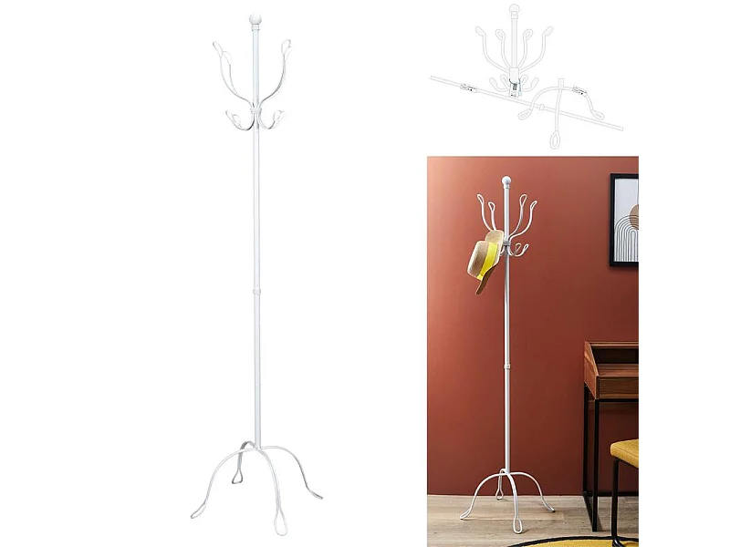Portemanteau Vintage Metal Blanc Blanc