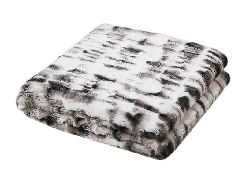 Plaid Imit Fourrure Opulence Ombre 140x200cm Blanc, Noir