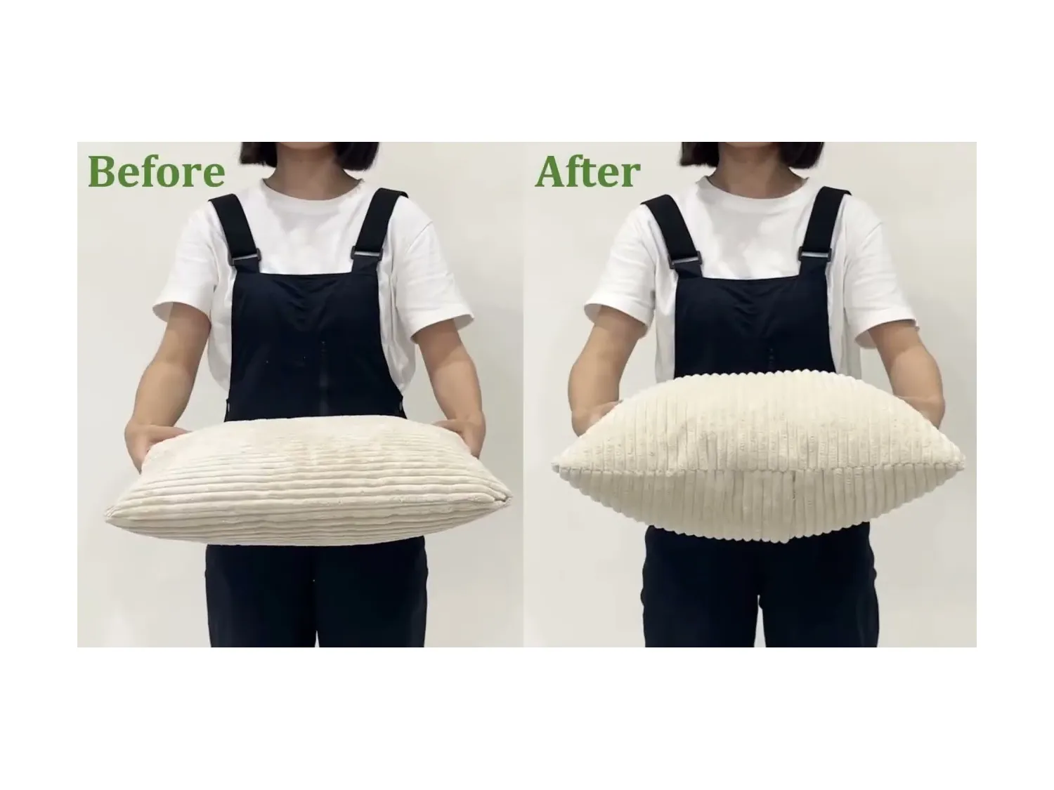 3-zitsbank van corduroy, moderne grote gestoffeerde rechte bank met extra diepe zitplaatsen van 53 cm - 2 kussens - 220x76x84cm - groen