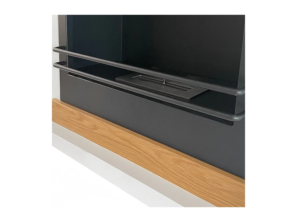 Camino a bioetanolo biocamino da terra Stoccolma in legno bianco L75xP24xH68 cm