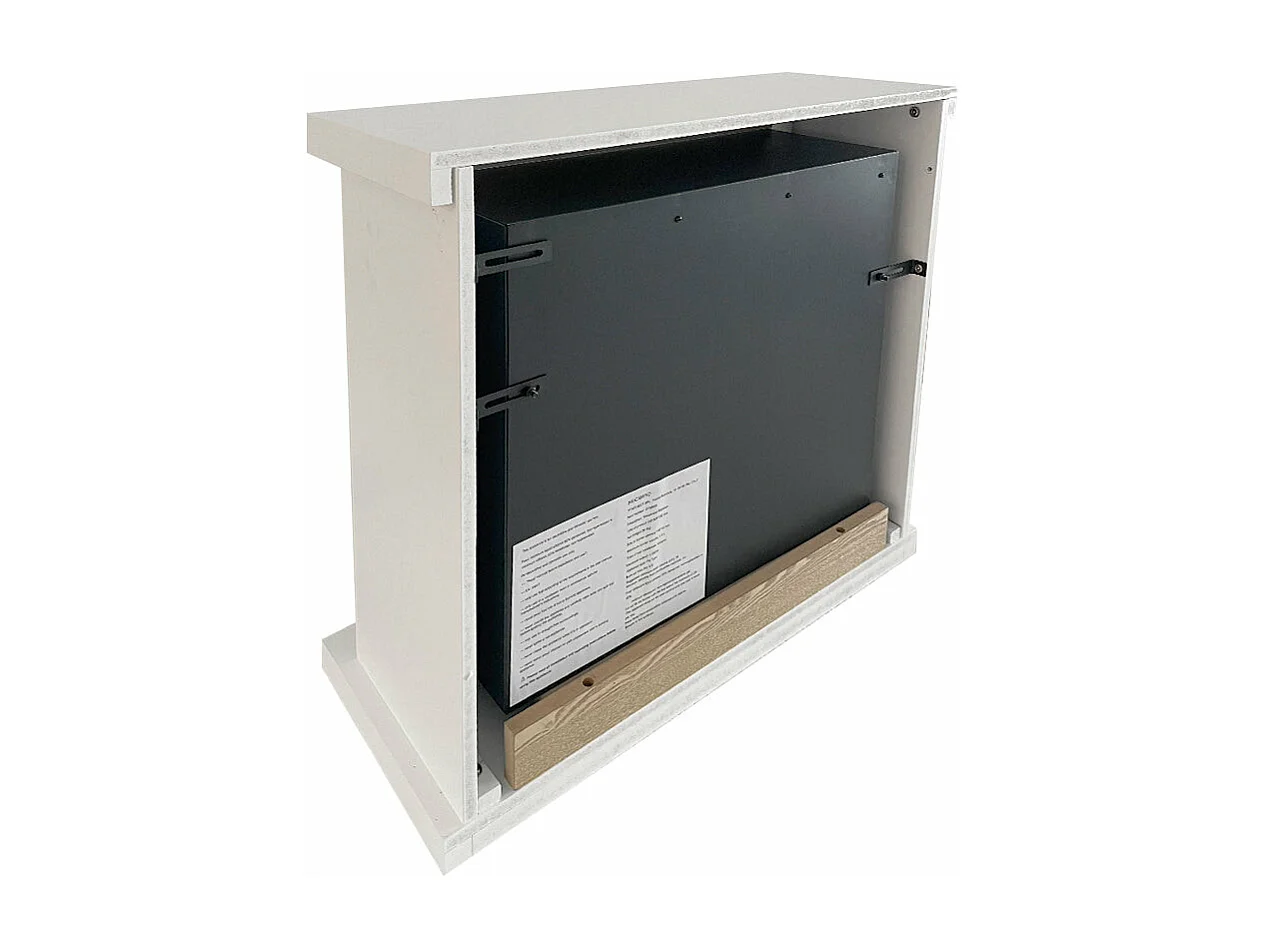 Cheminée au bioéthanol Stockholm cheminée bio au sol en bois blanc L75xP24xH68 cm