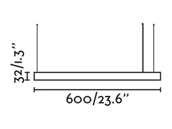 VICO 600 Lampe à suspension noire avec rosette intégrée