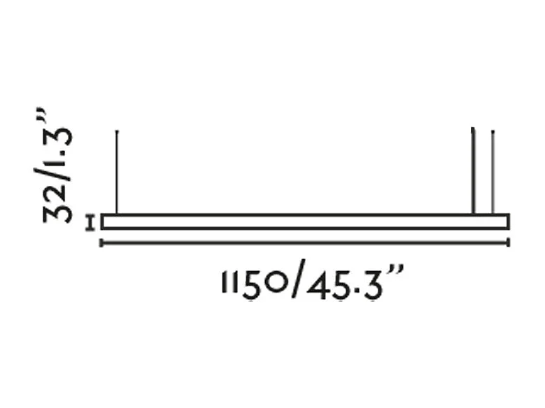 VICO 1150 Schwarze Hängeleuchte mit integriertem Baldachin
