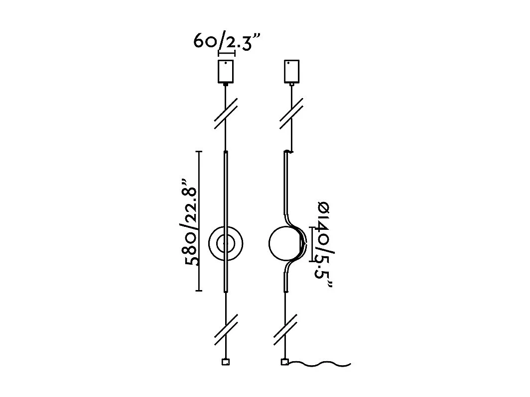 LE VITA Suspension/lampadaire noire
