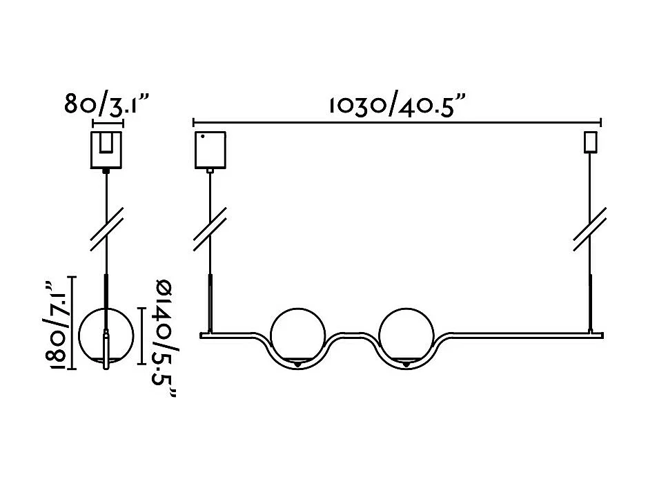 LE VITA Lampe à suspension dorée