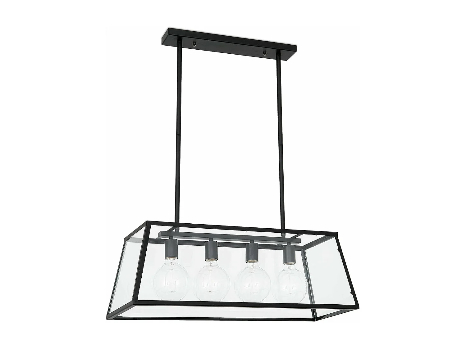 ROSE 4L Czarna lampa wisząca teleskopowa