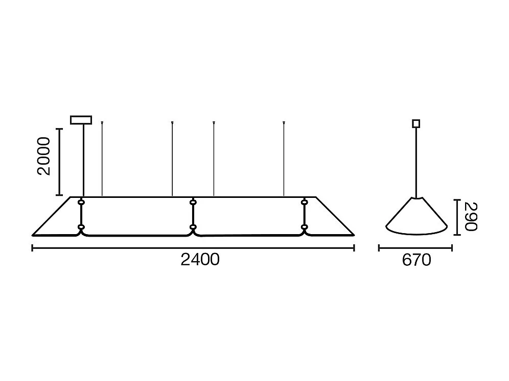 FONOVIA 2400 Lampe à suspension grise 50W 3000K