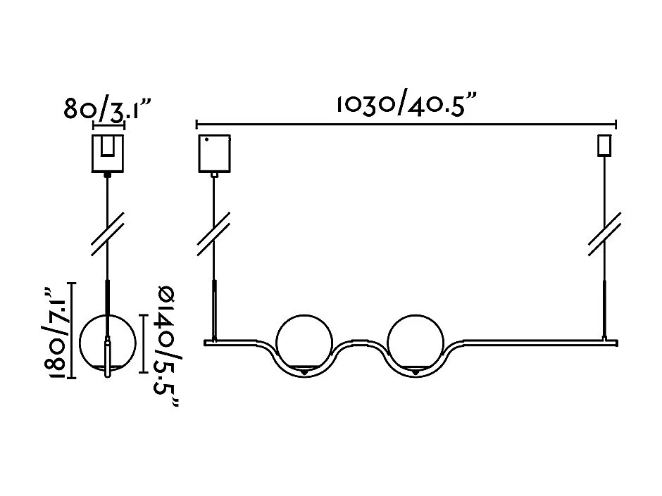 LE VITA Zwarte hanglamp