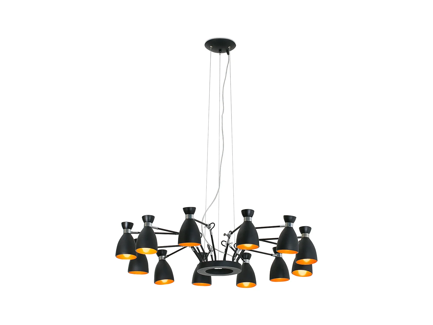 RETRO 12L Lampe à suspension noire et cuivre