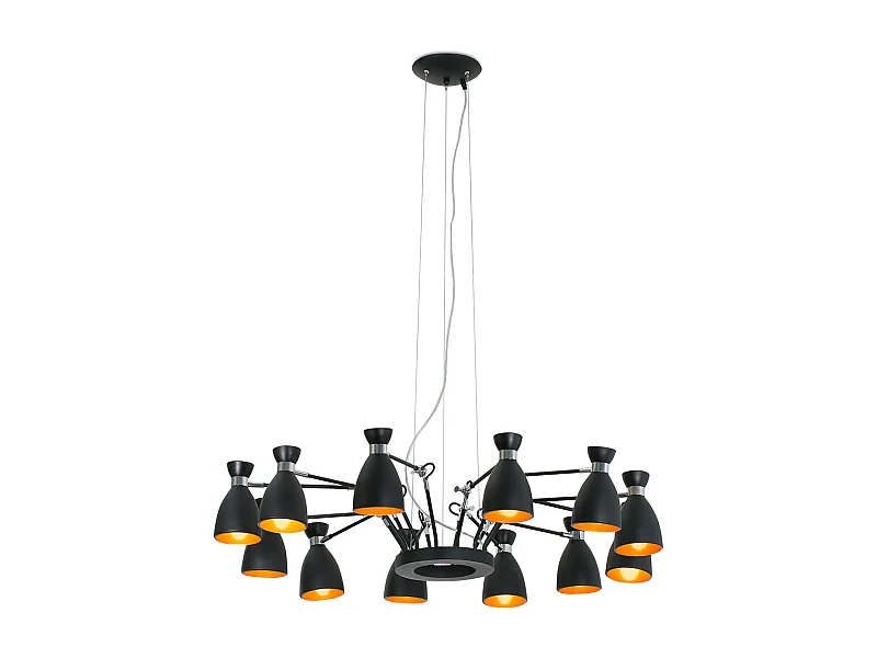 RETRO 12L Lampe à suspension noire et cuivre