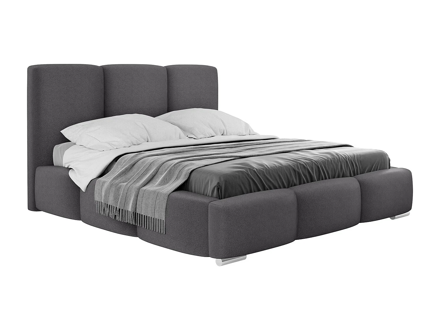 Cama Comfivo 383, Doble, Gris, 180x200, Tapiz, Somieres, 200x222x112cm