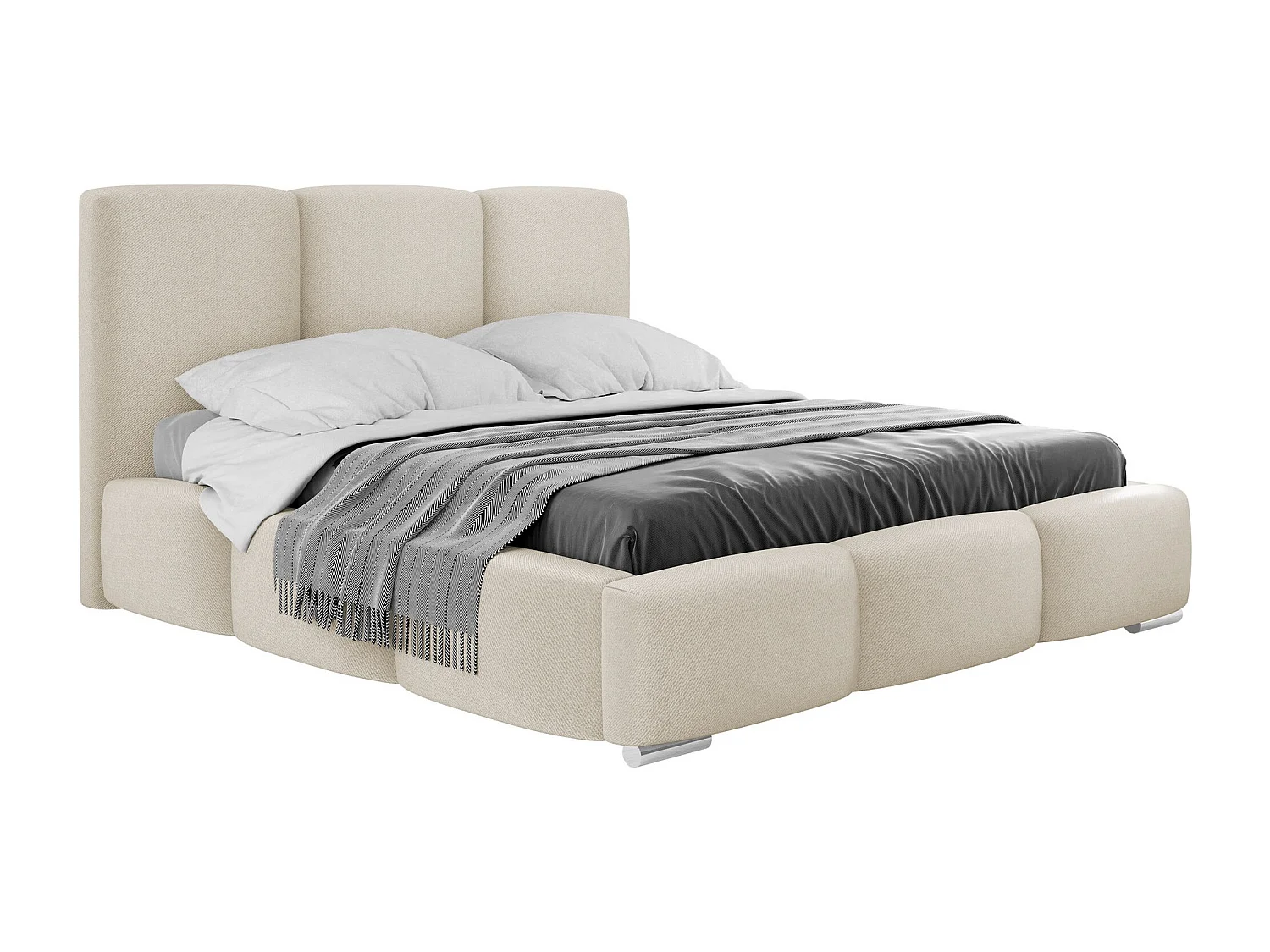 Cama Comfivo 383, Doble, De color marrón claro, 180x200, Tapiz, Somieres, 200x222x112cm