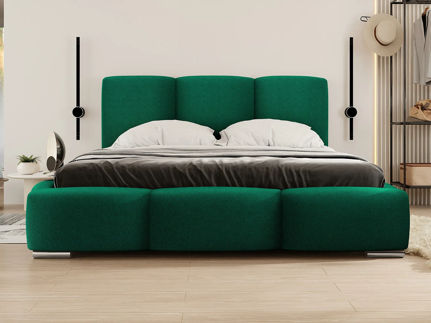 Cama Comfivo 383, Doble, Verde, 140x200, Tapiz, Somieres, 160x222x112cm