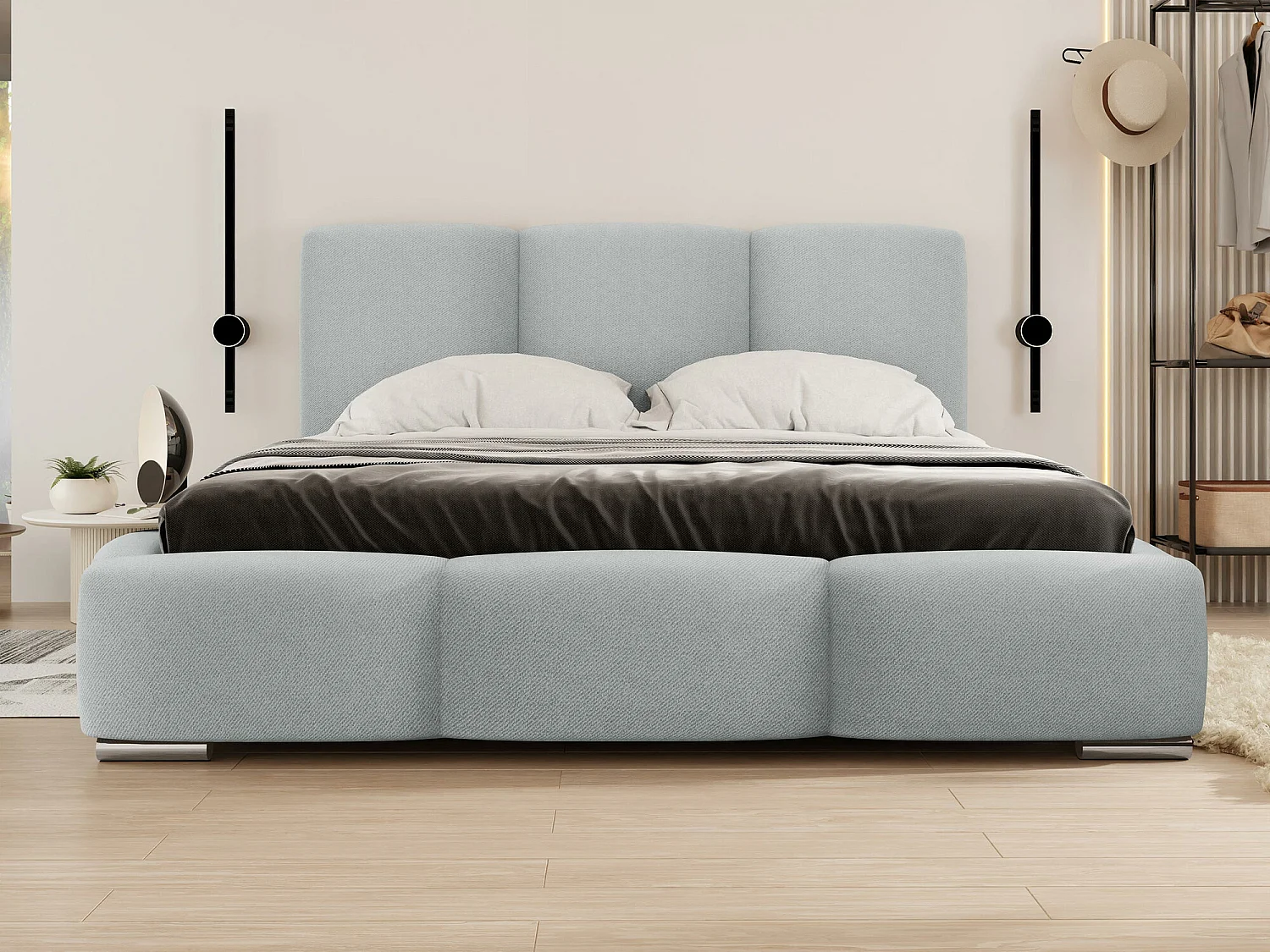 Cama Comfivo 383, Doble, Gris, 180x200, Tapiz, Somieres, 200x222x112cm