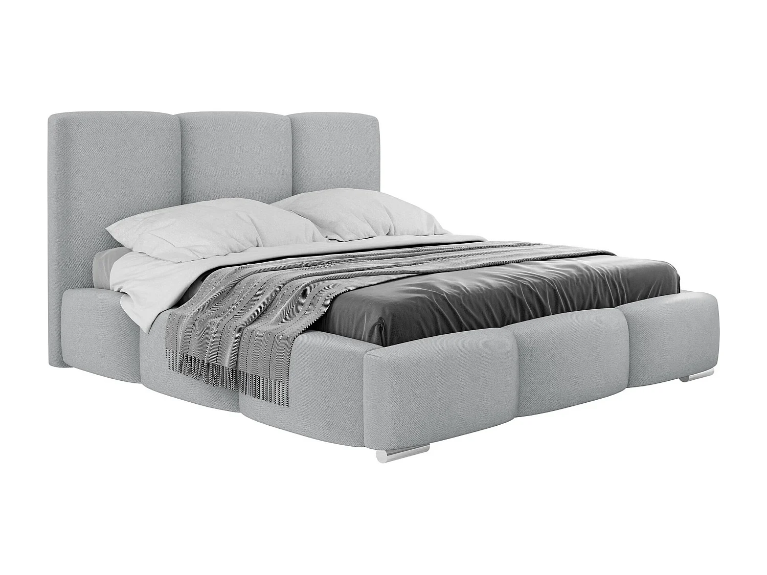 Cama Comfivo 383, Doble, Gris, 160x200, Tapiz, Somieres, 180x222x112cm