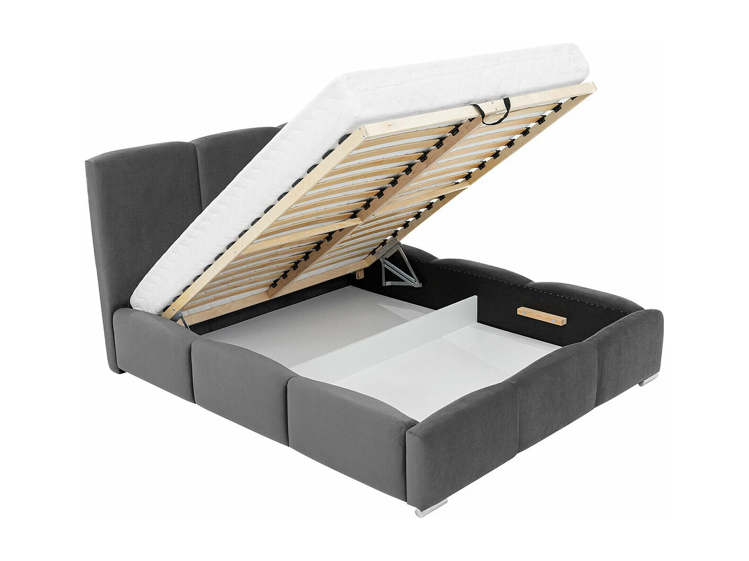 Lit Comfivo 383, Double, Brun clair, 180x200, Tissu, Disponible, 200x222x112cm